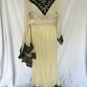 Ethiopian Eritrean Black Gold Embroidered Dress